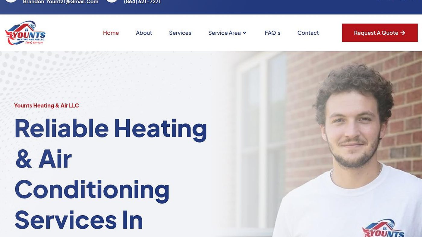 Younts Heating & Air website homepage