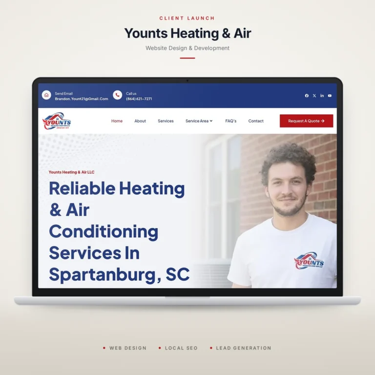 Younts Heating & Air website design by SantaGraphics