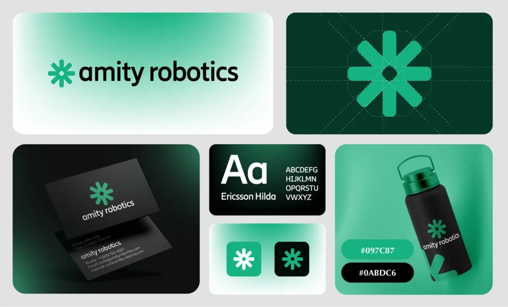 Amity Robotics logo and brand identity designed by SantaGraphics