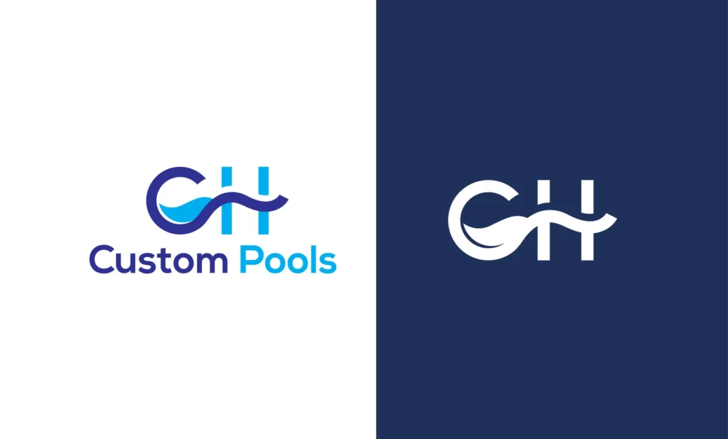 Custom Pools logo designed by SantaGraphics