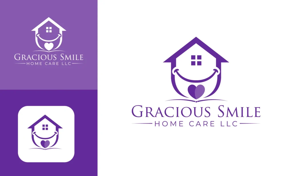 Gracious Smile Home Care logo designed by SantaGraphics