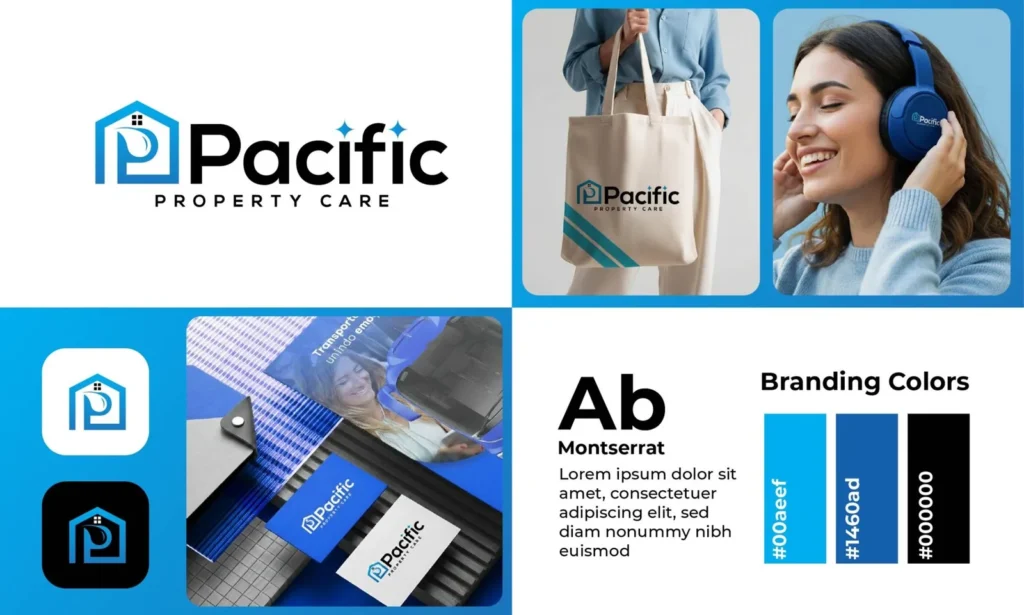Pacific Property Care brand identity designed by SantaGraphics